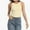 Beige, variant on Womens Sleeveless Racerback High Neck Casual Basic Ribbed Fitted Tank Top