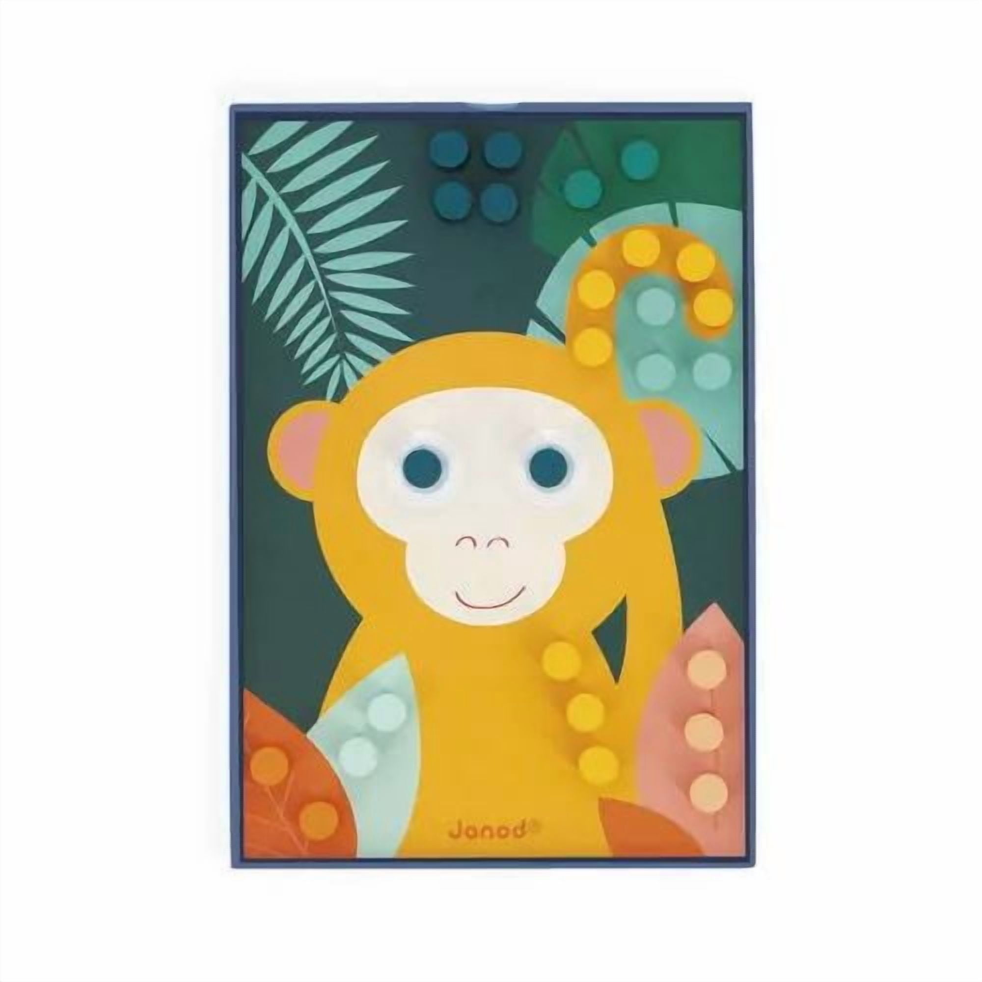 Janod - Wooden Mosaics - Puzzle - Early Learning Skill Game - Fine Motor Skills - For Toddlers - From 18 Months