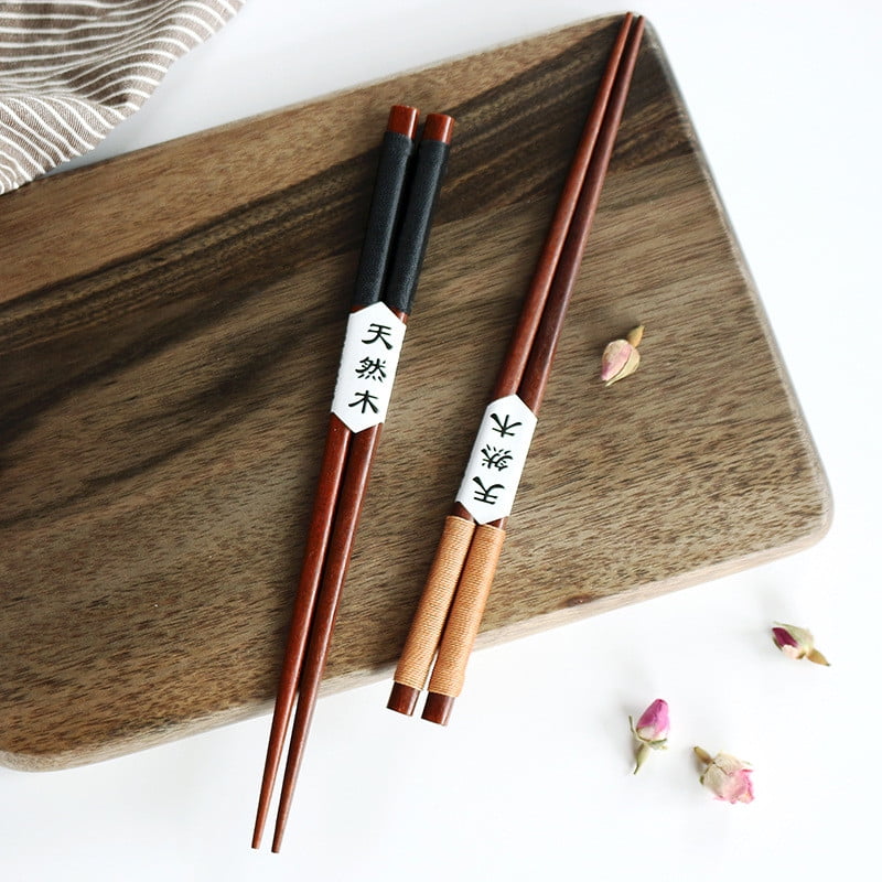 5 Pairs/set Reusable Chopsticks Classic Japanese Natural Bamboo Wood Gift 2 