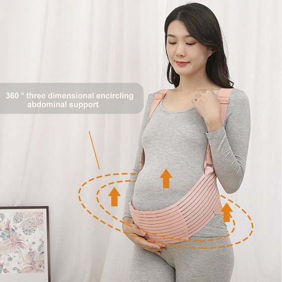 OUNONA Pregnancy Support Belt for Women Very Comfortable to Wear Adjustable Shoulder Straps Pink 360 Degree Support