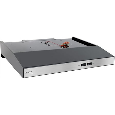 RecPro RV Stove Range Hood Vent | 22" Stainless | Low Profile | 12V | Charcoal Filter