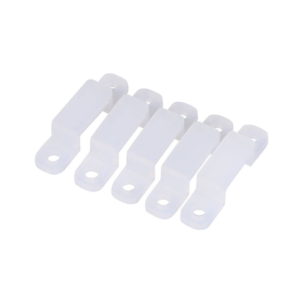NFTIGB 10mm Silicone Holder Clip For Fixing 3528 5050 1210 RGB LED Strip Light Soft Waterproof Casing Buckle Accessory 100 Pcs (0.39 inches)