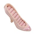 thumbnail image 1 of Soporte de exhibición de anillo, zapatos de tacón alto rosa, estante de anillo en forma de soporte para presentación de joyería, soporte para pendientes, 1 of 12
