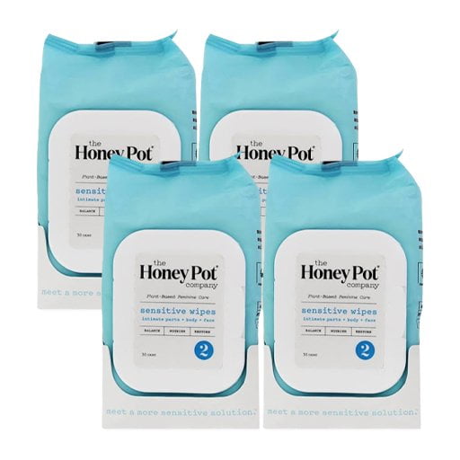 (4 Pack) The Honey Pot Company Feminine Wipes Sensitive, 30 Count