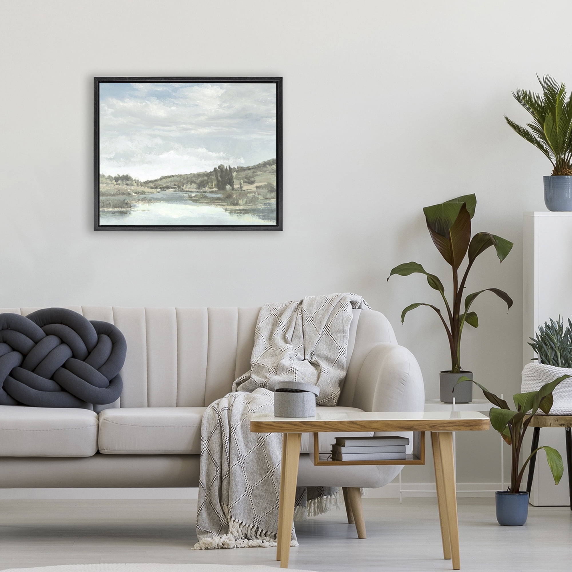 Stupell Industries On The Water Landscape Black Framed Floater Canvas Wall Art, design by Christy McKee