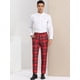 thumbnail image 3 of Pantalones de vestir a cuadros para hombre Pantalones de negocios con frente plano Pantalones de traje a cuadros Rojo oscuro S, 3 of 6
