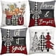 thumbnail image 1 of 45x45 cm Christmas Cushion Covers Merry Christmas Joy Xmas Trees Red and Black Decorative Winter Holiday Cushion Case Decoration for Coach Sofa Set of, 1 of 4