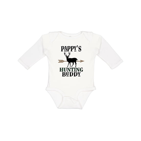 Inktastic Pappys Hunting Buddy Bow Hunter Boys or Girls Long Sleeve Baby Bodysuit