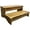 Two Step Wooden Stool, variant on Long Wooden Step Stool, 2 Steps Wood Stool with Non-Slip Pads for Kitchen high Bed for Kids, Adults and Elderly (26.8" L*20.1" W*11.8" H)