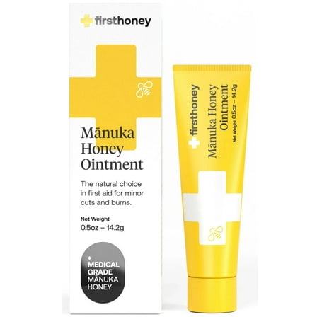 First Honey Manuka Ointment, Medical Grade Liquid Wound Antiseptic Dressing, .5 oz