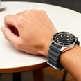 thumbnail image 4 of 22mm Suitable for Precision SKX007 Turtle Metal Ring Rubber Strap Watch Strap with Raised Silicone Steel Ring Strap, 4 of 5
