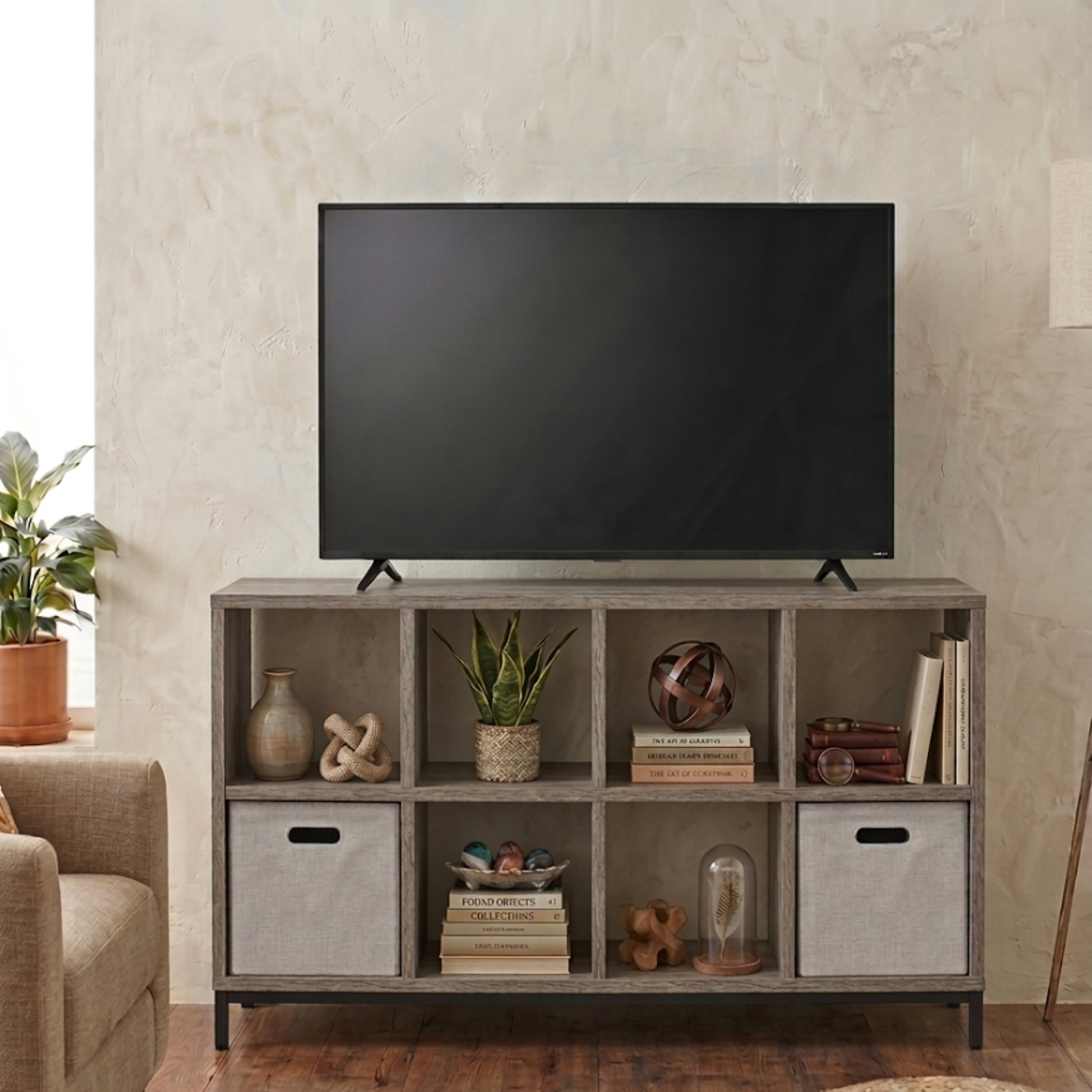 Better Homes & Gardens 8-Cube Organizer with Metal Base, Rustic Gray