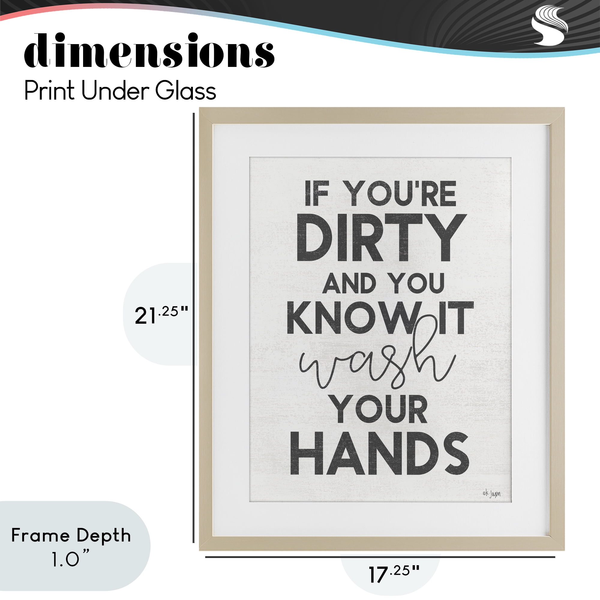 Stupell Industries Dirty & You Know It Reminder Birch Framed Print Under Glass, design by Jaxn Blvd.
