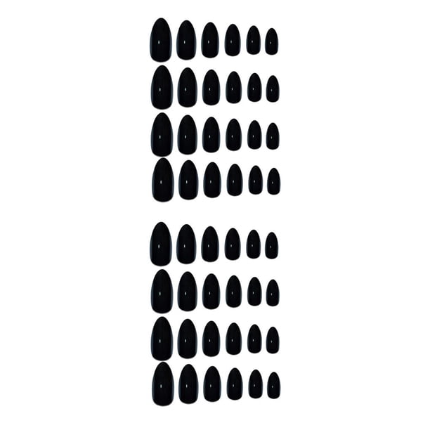 Qarigey 24 Pieces False Nails Press-on Stick-on Full Tips Nail DIY Fingernails Wearable Tips Manicure Supplies Art Sticker Cover Tools Negro 2piezas Qarigey CBP469618