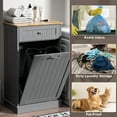 thumbnail image 3 of HARIPUL Single Tilt Out Trash Cabinet for 13 Gallon Waste Bin, Free Standing Kitchen Trash Can Cabinet with Drawers, Gray, 3 of 8