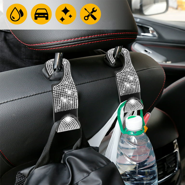 TSV 4pcs Car Seat Headrest Hooks, Car Back Seat Hook Hanger Storage  Organizer for Bags, Purses, Grocery Bags, Umbrella, Universal Car Headrest  Hangers