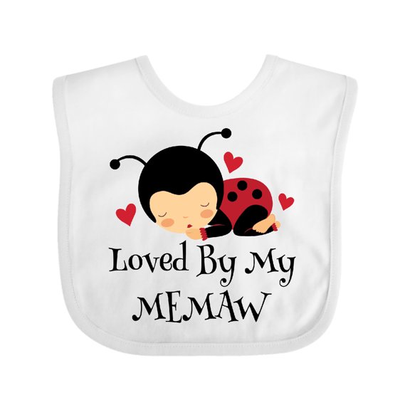 Inktastic Loved by My Memaw Grandchild Girls Baby Bib