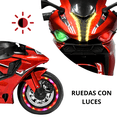 thumbnail image 2 of Moto Montable Eléctrica para Niños Luces Led Sonido Batería 12v Ruedas con Luz - Rojo, 2 of 8