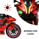 thumbnail image 2 of Moto Montable Eléctrica para Niños Luces Led Sonido Batería 12v Ruedas con Luz - Rojo, 2 of 8