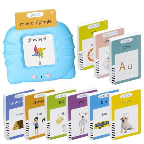 510 French Flash Cards for Kids 3 Years,Pocket Speech for Toddlers,Autism Sensory Toys,Learning Montessori Toys,Speech Therapy Toys for Kids Toddlers