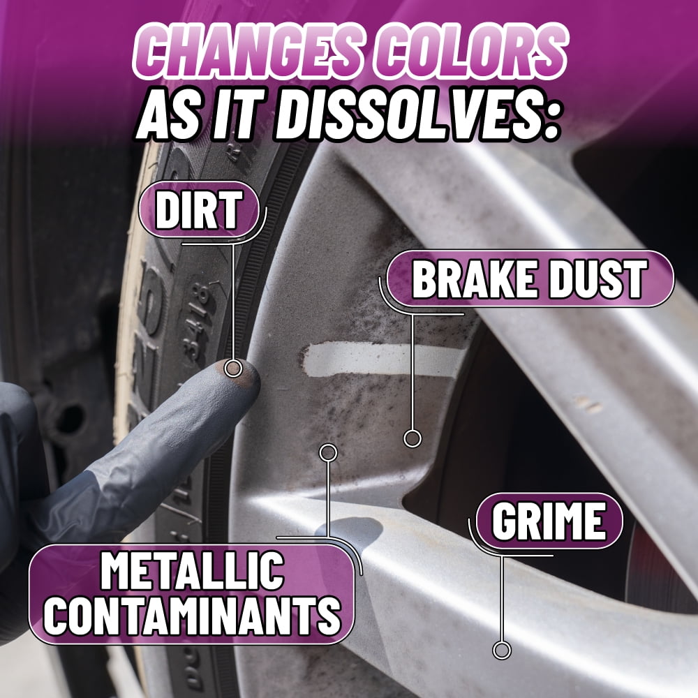 (2 pack) Two Face Color Changing Wheel Cleaner