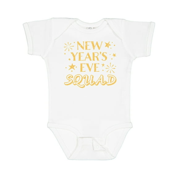 Inktastic New Year's Eve Squad with Stars in Gold Boys or Girls Baby Bodysuit