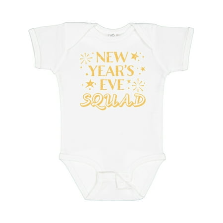 

Inktastic New Year s Eve Squad with Stars in Gold Gift Baby Boy or Baby Girl Bodysuit