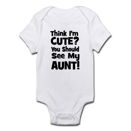 Think I'm Cute? Aunt - Black Infant Bodysuit - Baby Light