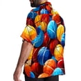 thumbnail image 3 of Basketball Men's Casual Printed Button Down Short Sleeve Poplin Hawaiian Beach Shirt with Spread Collar Tops, 3 of 6
