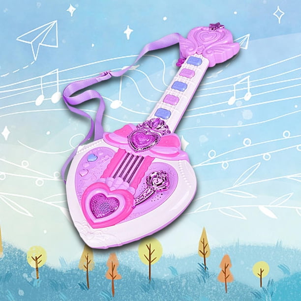 Juguetes de guitarra Montessori Baoblaze 8 botones guitarra electrónica de mano juguete para niños