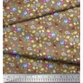 thumbnail image 2 of Soimoi Brown Polyester Crepe Fabric Leaves,Insect & Floral Artistic Print Fabric by The Yard 42 Inch Wide, 2 of 3
