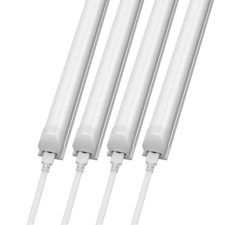 

Dual Row T8 8ft LED Shop Light Fixture Linkable 72w 6000K White 4-Pack