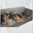 thumbnail image 6 of Detroit Soft Flannel Fleece Blanket, Idyllic Sunset View with High Rise Buildings Riverfront Rocks Calm Peaceful, Cozy Plush for Indoor and Outdoor Use, 50" x 70", Coral Dark Brown, by Ambesonne, 6 of 6