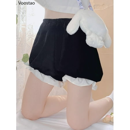 Sweet Chic Lolita Safety Shorts Japanese Women Gothic Lace Ruffles Stretchy Underpants Cute Short Pants Girly Kawaii JK Bloomers