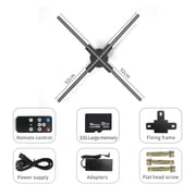 20.5 Inches 624 LED Lamp Beads 3D Hologram Projector Advertising Display Wall-mounted Advertising Machine Wifi Control With Audio ,Multi-Scene Use