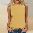 thumbnail image 2 of HBFAGFB Débardeurs d'Été pour Femmes Mode Col Rond Sans Manches T-Shirts Gilet Polyvalent Kaki Taille P, 2 of 4