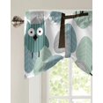 thumbnail image 2 of Leaves Tree Trunk Owl Window Valance Curtain Kitchen Cafe Short Curtains Living Room Tie-Up Valance Curtain, 2 of 6