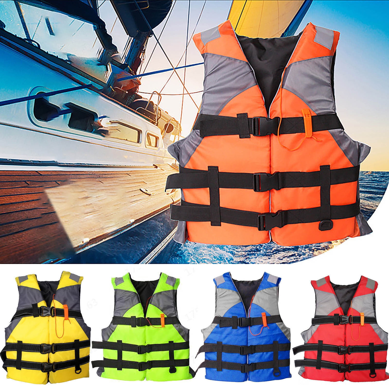 Adult Life Jacket Assistance Vest Kayak Ski Buoyancy Fishing Water Rescue