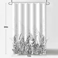 thumbnail image 3 of Grey Plant Leaf Shower Curtain, Extra Long 72" x 84" Spring Natural Botanical Eucalyptus Floral Weighted Hem Waterproof Bathroom Curtain Set with 12 Hooks, 3 of 6