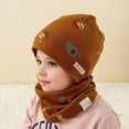 thumbnail image 2 of AWZXDE Winter Hats For Kids Double Layer Hat And Neck Warmer Windproof Thermal Ear Scarf Combo For Boys Girls Brown, 2 of 6