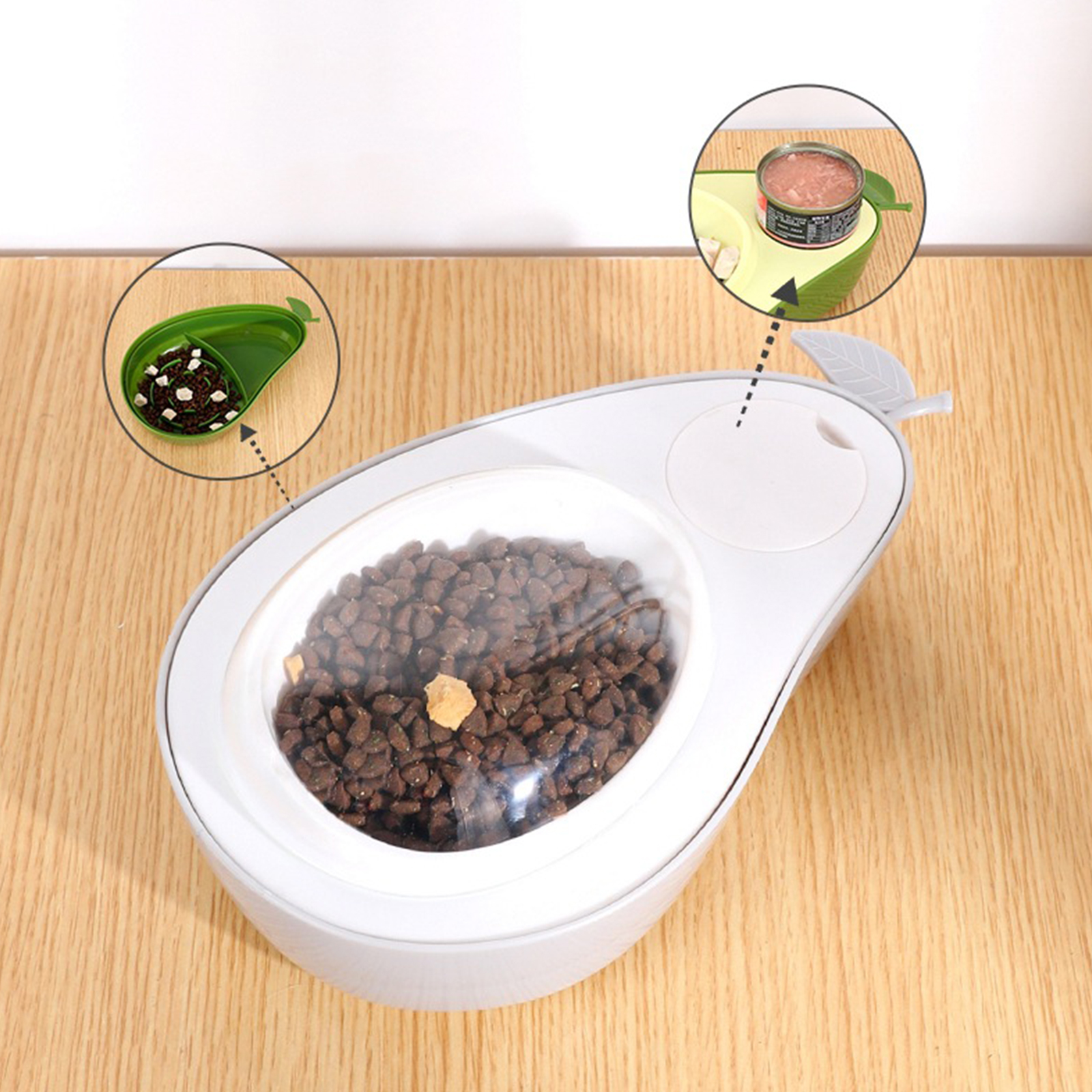 Non-slip Base Pet Dog Bowls Avocado Shape Slow Feeding Feeding Water Bowl for Feeding Puppies Indoor Dish