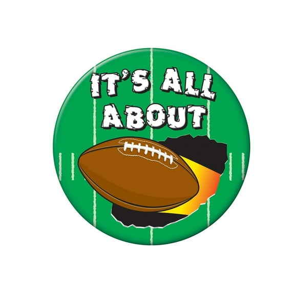 12 Pack Beistle It's All About Football Party Button