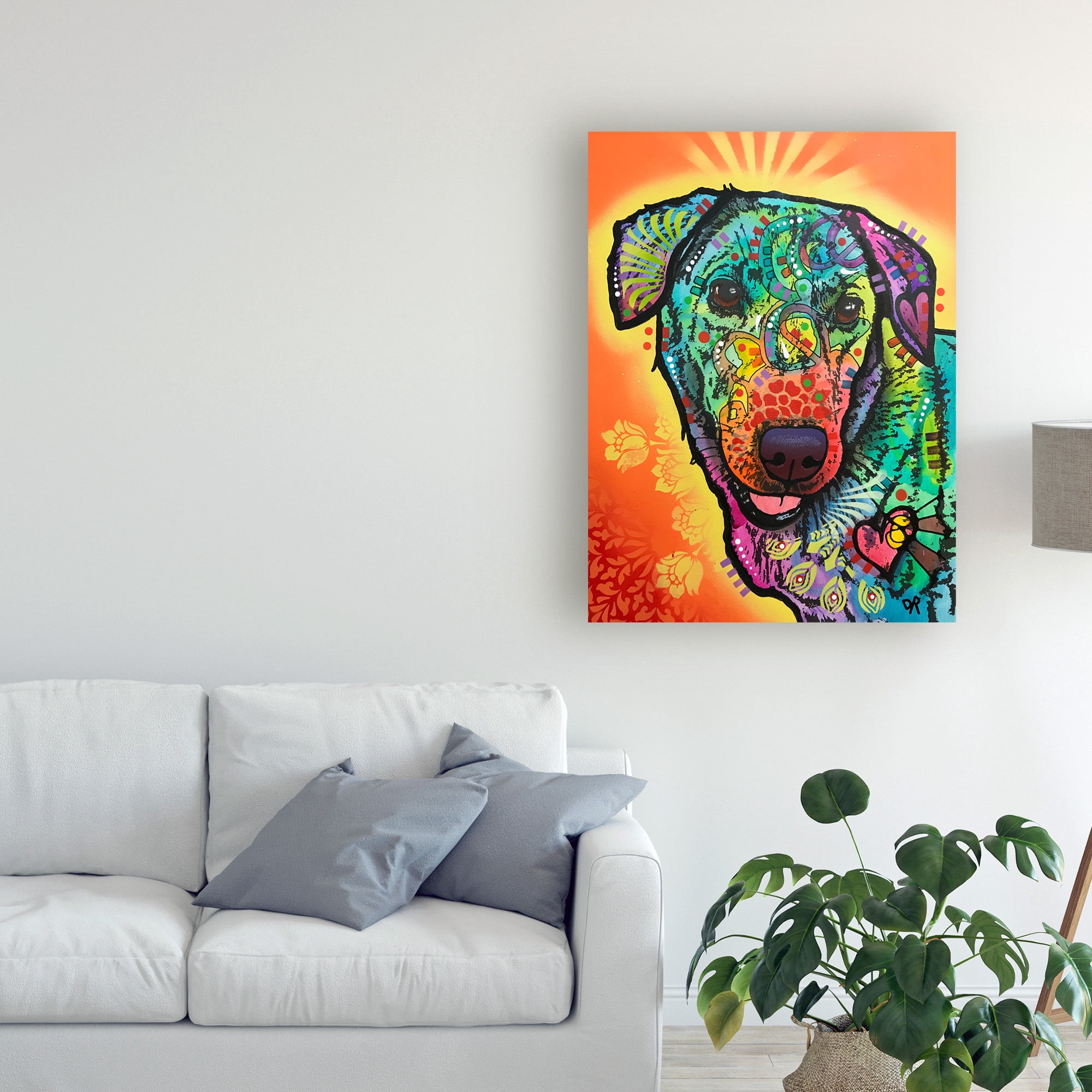 Trademark Fine Art 'Dog Pop Orange' Canvas Art by Dean Russo