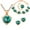 Green, variant on Yuehao Jewelry Sets, Gifts for Women, Fashion Crystal Heart Necklace Earrings Ring Bracelet Four Piece Set (Green, One Size)