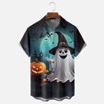thumbnail image 4 of LIIPEE Halloween Graphic Shirt For Men Short Sleeve Turn Down Collar Button Up Shirts Male Comfortable Breathable Party Tops,XXXXL, 4 of 5