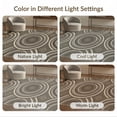 thumbnail image 7 of ODIKA Round Decorative Dining Taupe Cream Swirling Circle Abstract for Playroom, Bedroom, Reading Nook, Pet Friendly & Kids Safe Play, 7 of 7