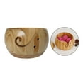 thumbnail image 6 of Wooden Yarn Bowl Portable Knitting Yarn Wool Threads Storage Bowl Hook Holder Accessories - Wood, 6 of 6