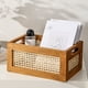 thumbnail image 3 of Cesta de almacenamiento tejida de bambú hecha a mano, caja de almacenamiento de madera para escritorio, 3 of 8