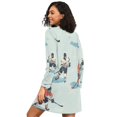 thumbnail image 2 of FORMRS Womens Long Sleeve Nightgowns Crew Neck Sleep Shirt Soft Pajamas Sizes S-3XL, Ice Play, 2 of 8
