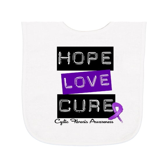 Inktastic Cystic Fibrosis Hope Love Cure Baby Terry Cloth Bib